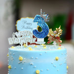 bougies chiffre pailletées bleu clair bleu foncé anniversaire décoration festive números personnalisables