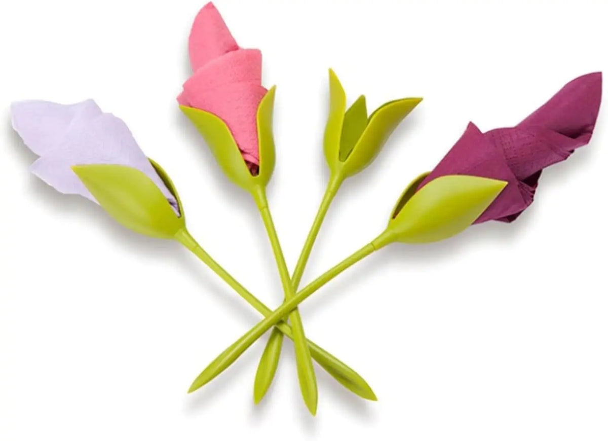 porte serviettes pliables fleur moderne rose vert adhésif festifs minimaliste table serviettes assiettes