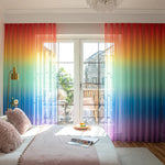 rideau transparent arc ciel gradient coloré moderne polyester fenêtre plate filtration privée
