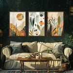 affiches contemporaines abstraites florales multicolores décoration murale chambre salon
