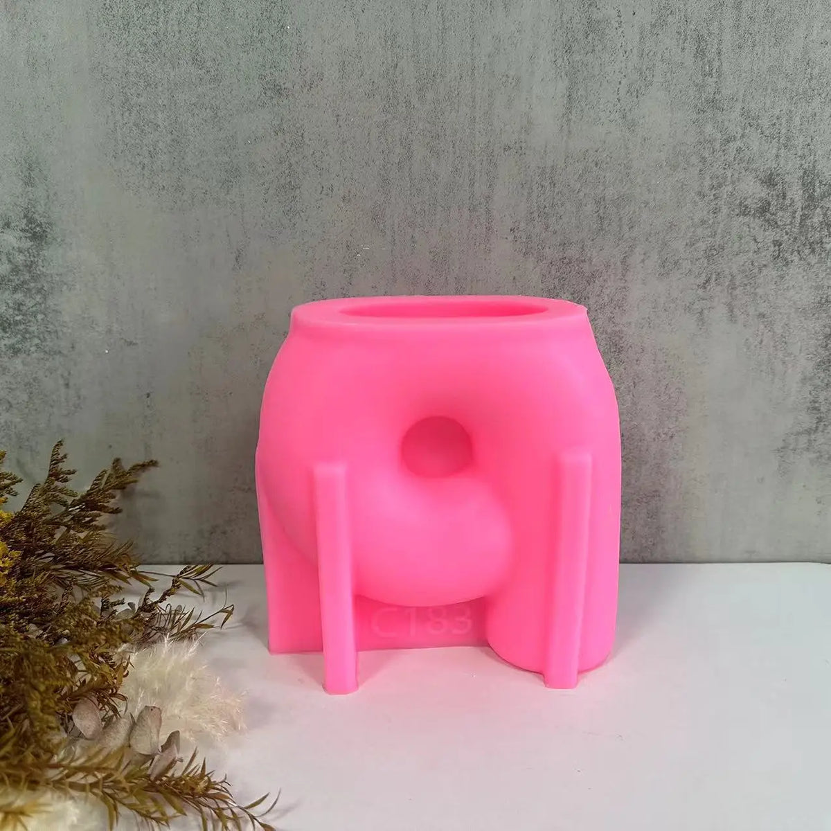 vase moderne silicone couleur rose vif forme abstraite sculpture artisanale facile utilisation nettoyage création