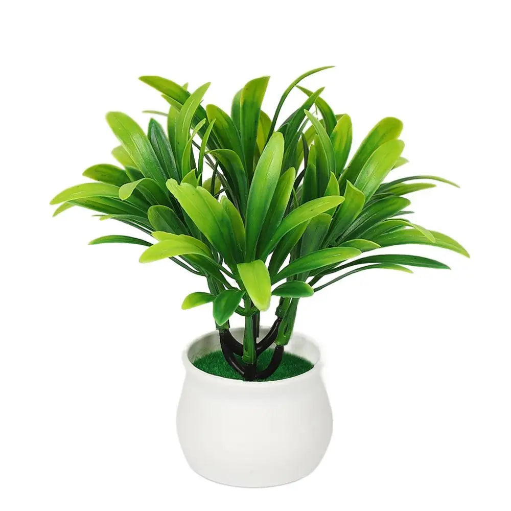 plantes artificielles vertes moderne pot blanc décoration extérieur feuilles simples anniversaire exposition réaliste