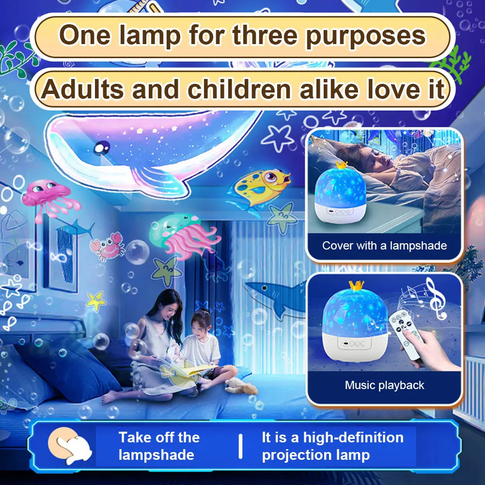 projecteur étoiles animaux enfant deco lumiere bluetooth rechargeable ambiance chambre bulles neige océan zoo