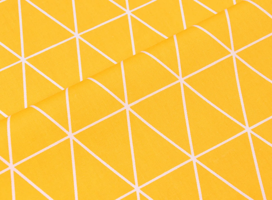 tissu coton imprimé citrons jaune gris moderne patchwork couture bricolage serviettes graphique ecofriendly