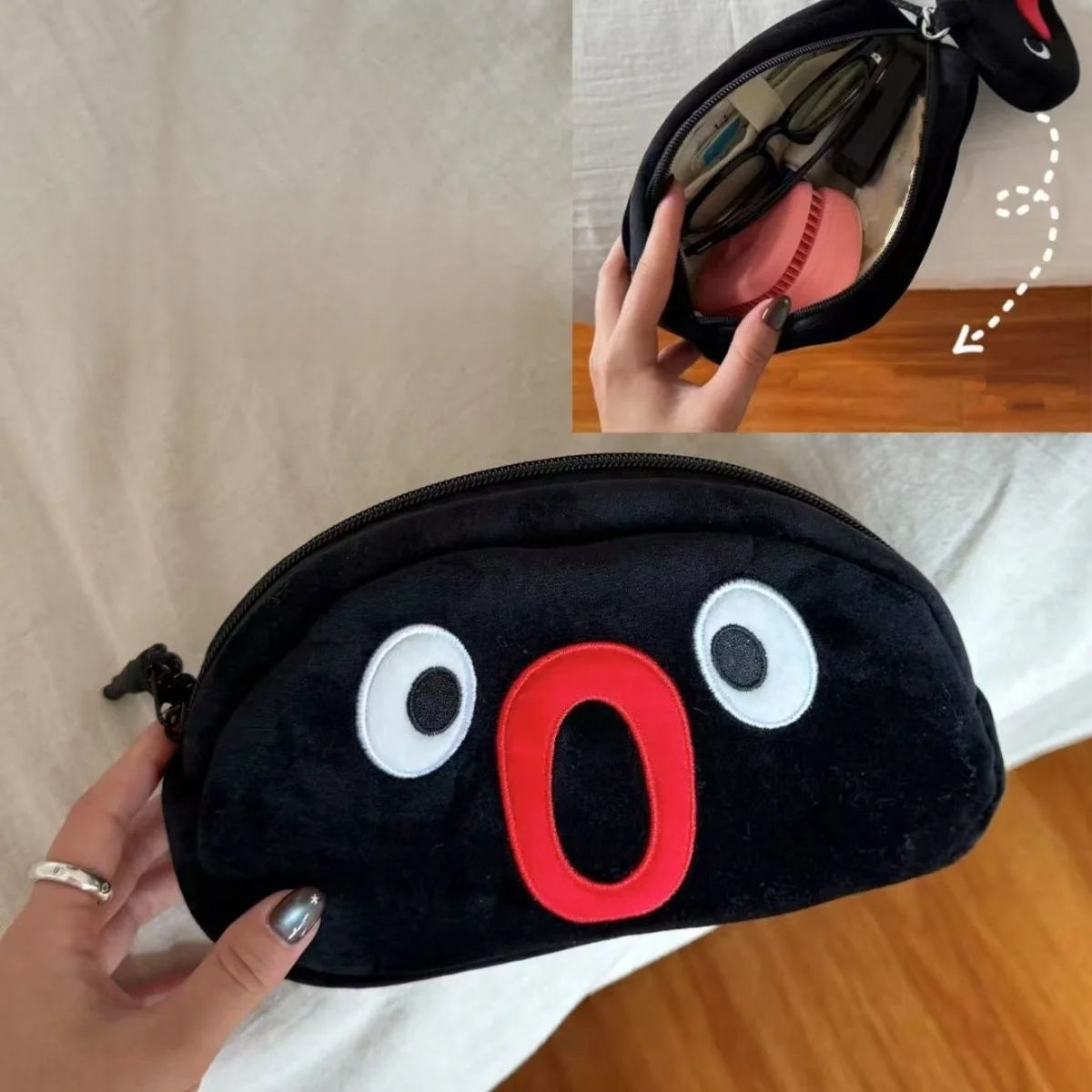 trousse zippée peluche pingouin multifonction sac rangement maquillage fournitures étudiantDecorationItems