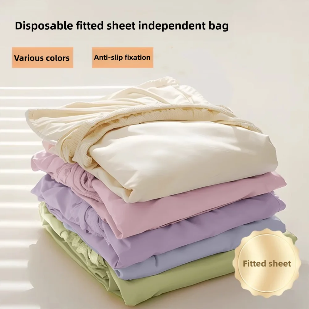drap housse jetable non tissé élastiqués solides couleur blanche verte rose bleue voyage simple