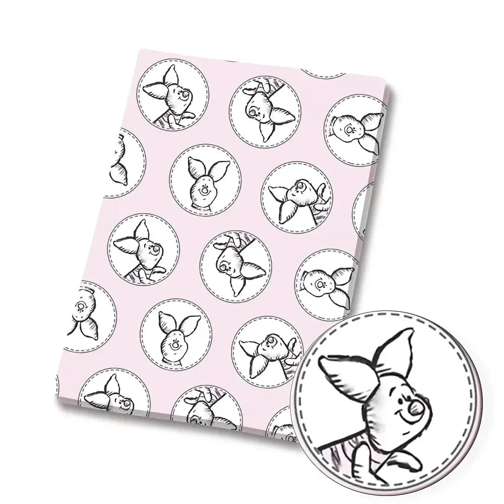 papier cadeau rouge jaune rose gris motif winnie l'ourson amis enfant
