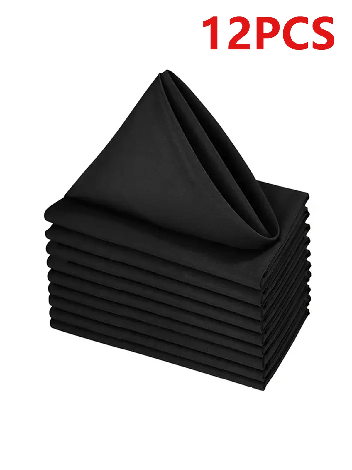 serviettes table polyester 40x40cm blanc noir unies réutilisables lavables anneau métallique durable classique