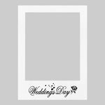 cadre photo mariage blanc calligraphie cœurs rose vintage polaroid festive decoration