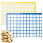 tapis cuisson silicone grille fine moderne antiadhésif bleu jaune biscuits gâteaux pain macarons