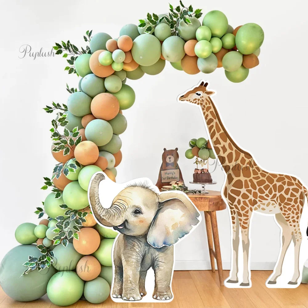 Panneau arrière baby shower animaux safari Ombre Interieur