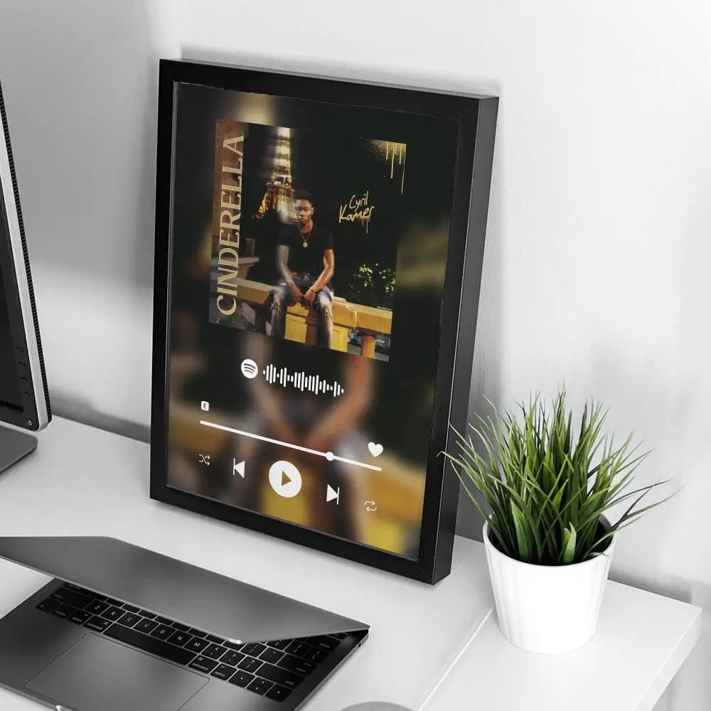 Cadre photo moderne cinderella personne banc noir imprimé papier mural decoration maison 50x70 cm