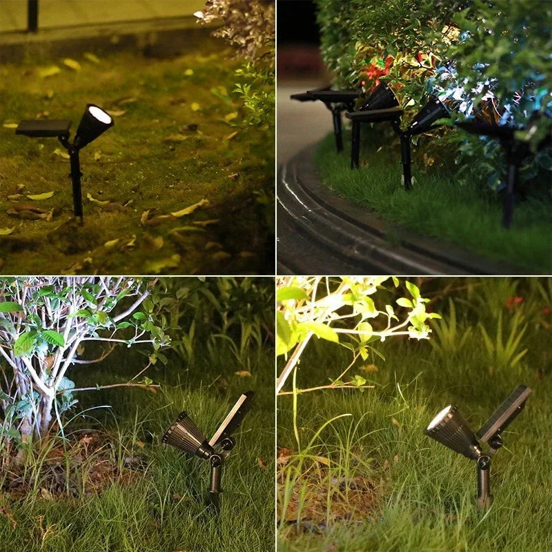 projecteur solaire led ip65 étanche moderne réglable jardin extérieur noir abs