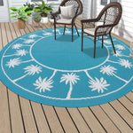 tapis rond moderne floral gris blanc marron bleu antidérapant extérieur intérieurolvable polypropylène polyester