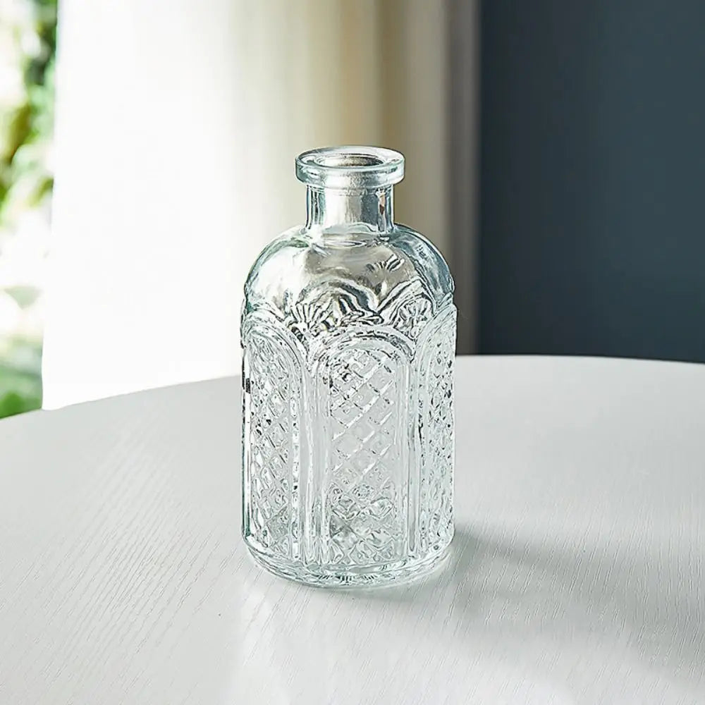 vase transparent gravé classique décoration intérieure plante hydroponique maison festive