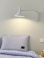 lampe murale articulée rouge blanc moderne prise fixée mur led chambre coucher