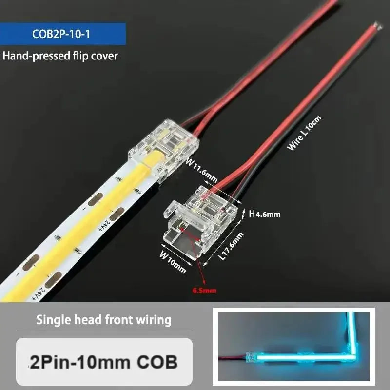 connecteurs led blanc jaune vert bleu 5v 48v 5mm 8mm 10mm clips transparents modernes