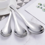 cuillères soupe cuillers inox argentées modernes 16cm 15cm 14cm lisses brillantes minimaliste
