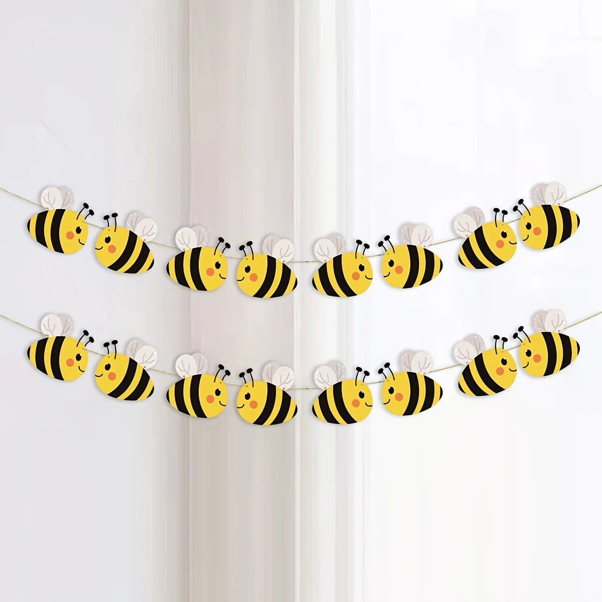 guirlande abeilles anniversaire mariage baptême fêtes enfants décorations papier cartoon okolets motifs
