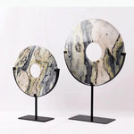 disques decoratifs marbre modernes blanc gris noir beige support metallique decoration maison