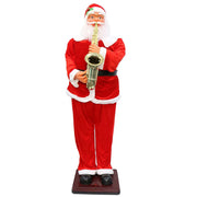 décoration noël santa clause saxophone rouge blanc velours festif