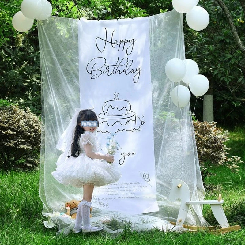 rideau fond photo transparent happy birthday gâteau clips festif anniversaire enfant décoration événementextérieur