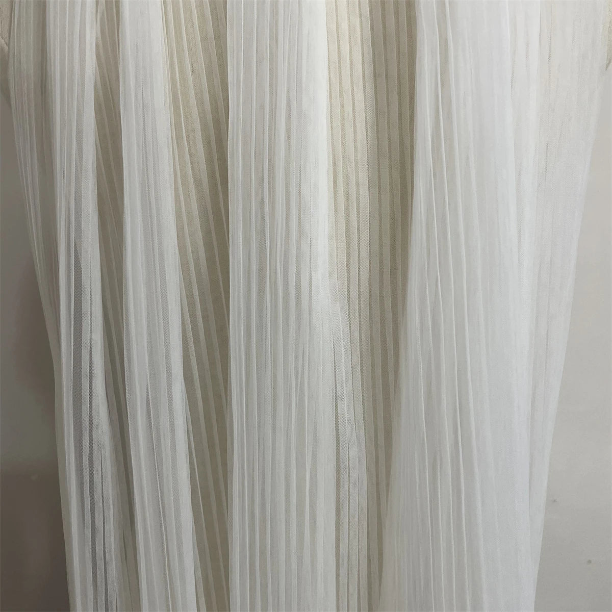 voile mariée blanc rayures verticales classique polyester translucide simple élégant plissé longueur 150cm