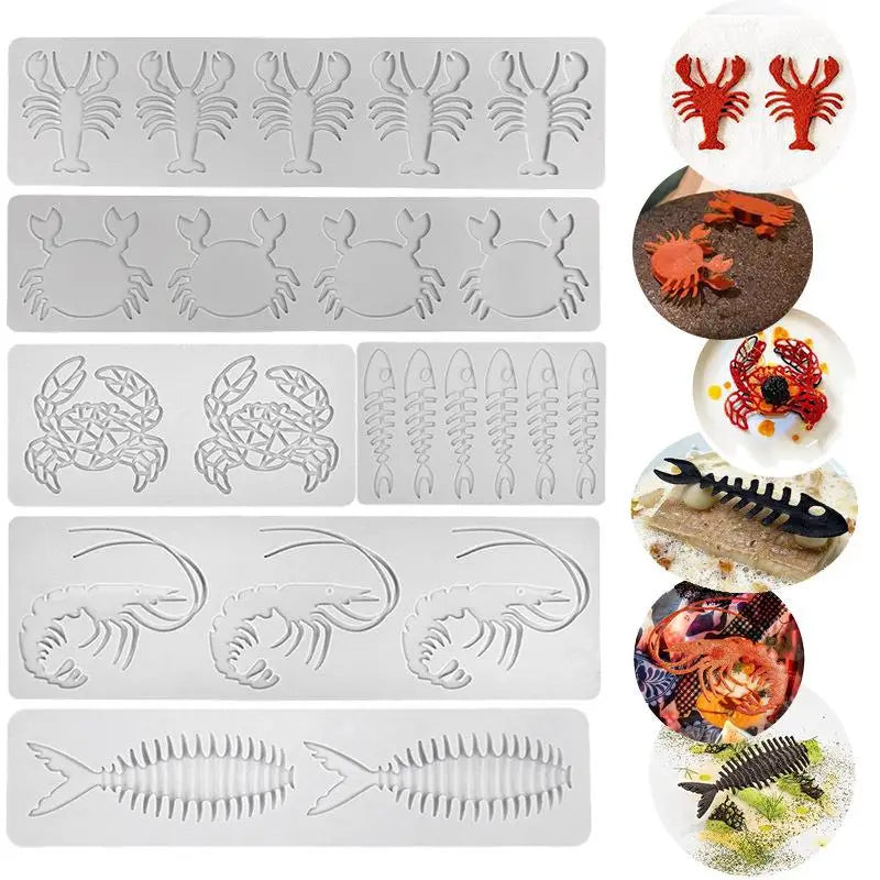 moules gâteau silicone motifs crustacés gris clair modernes décoration sucrerie