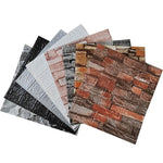 panneaux decoratifs murals adhesifs texture brique moderne marron beige gris résistants l'huile