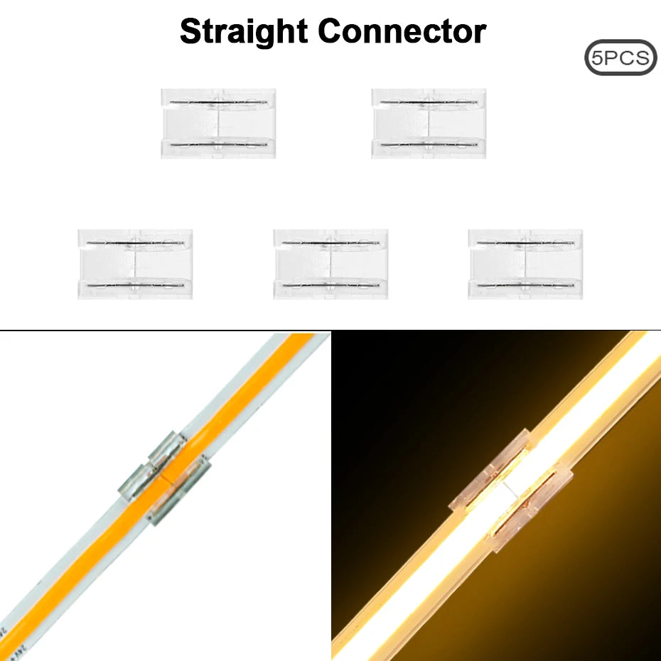 connecteur ruban led cob droit angle transparent pin pin pin 12v