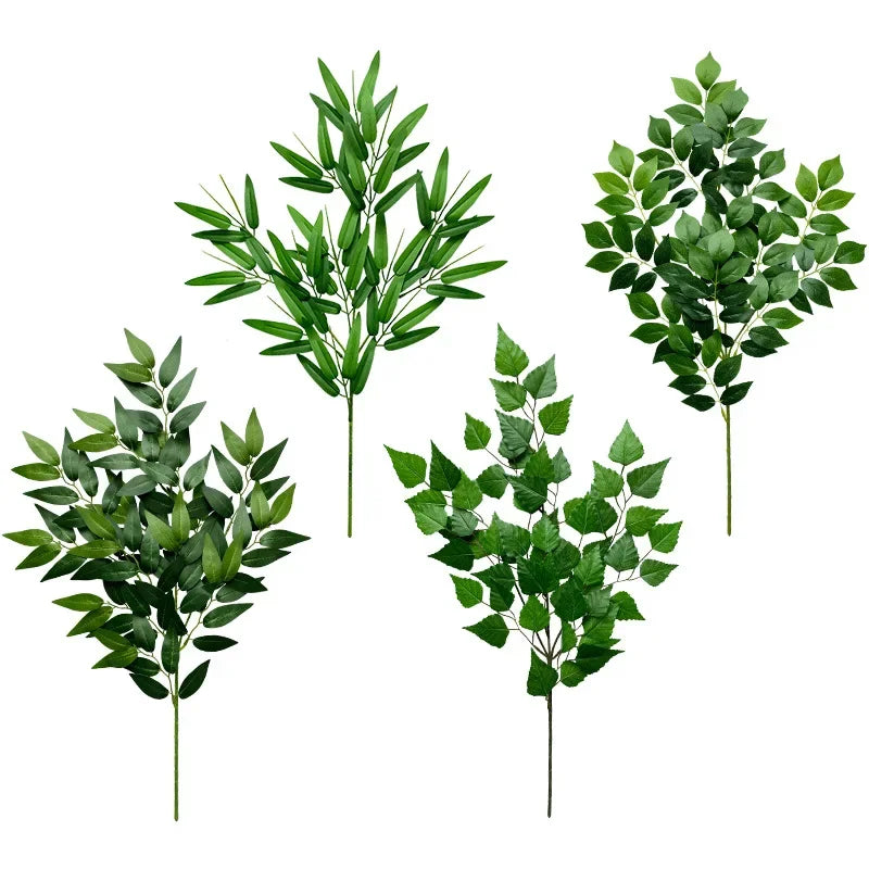 décoration intérieure branche artificielle feuilles eucalyptus vert naturel minimaliste soie 68cm festive maison