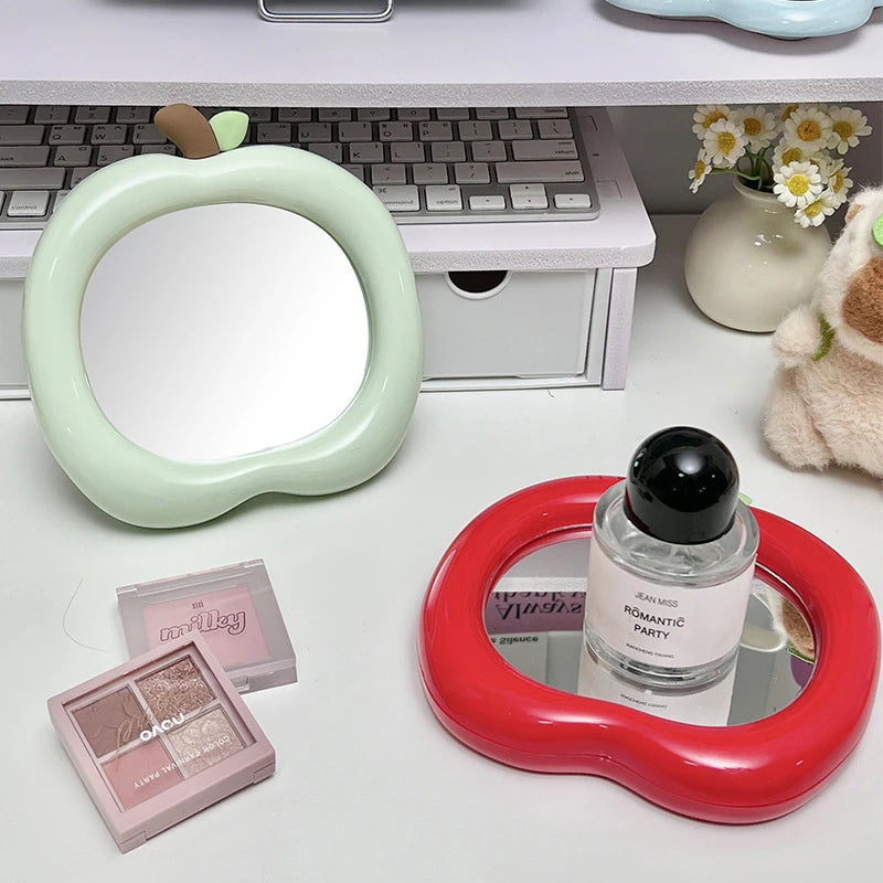 miroir maquillage forme pomme moderne couleur vert rouge décoration chambre