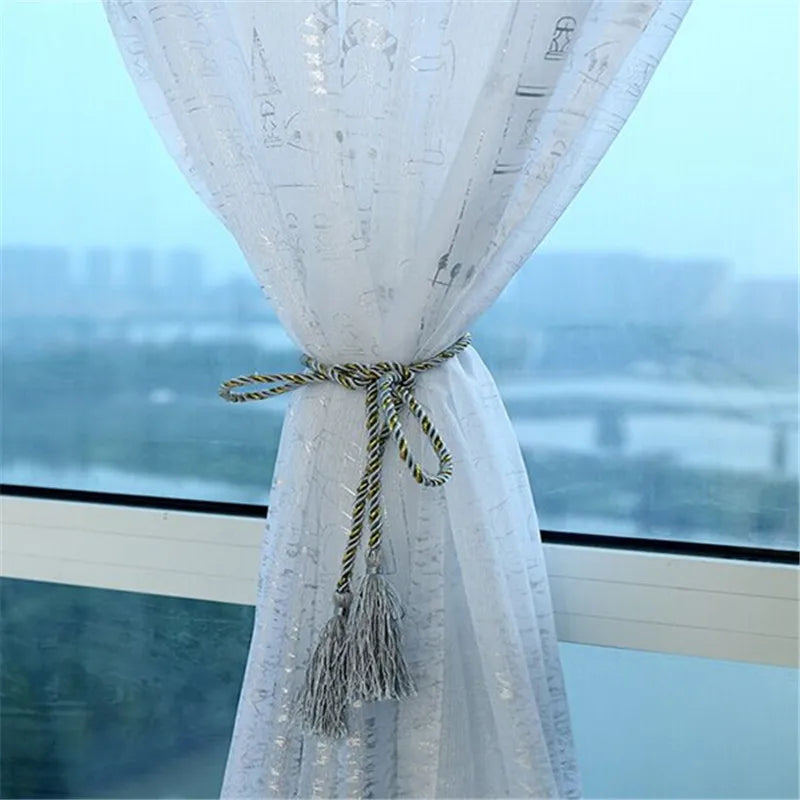 rideaux accessoires cordon pompons fibre naturelle animaux motifs fleurs pastorale