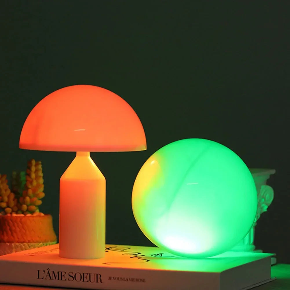 lampe table led moderne blanc orange vert rouge bleu flux lumineux faible éclairage nuit