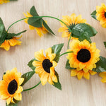 guirlande tournesol artificielle fleurs jaunes vertes intérieur décoration bohème champêtre