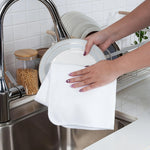 serviettes cuisine ultra douces 100 polyestère blanches absorbantes modernes 16x24cm pack pièces