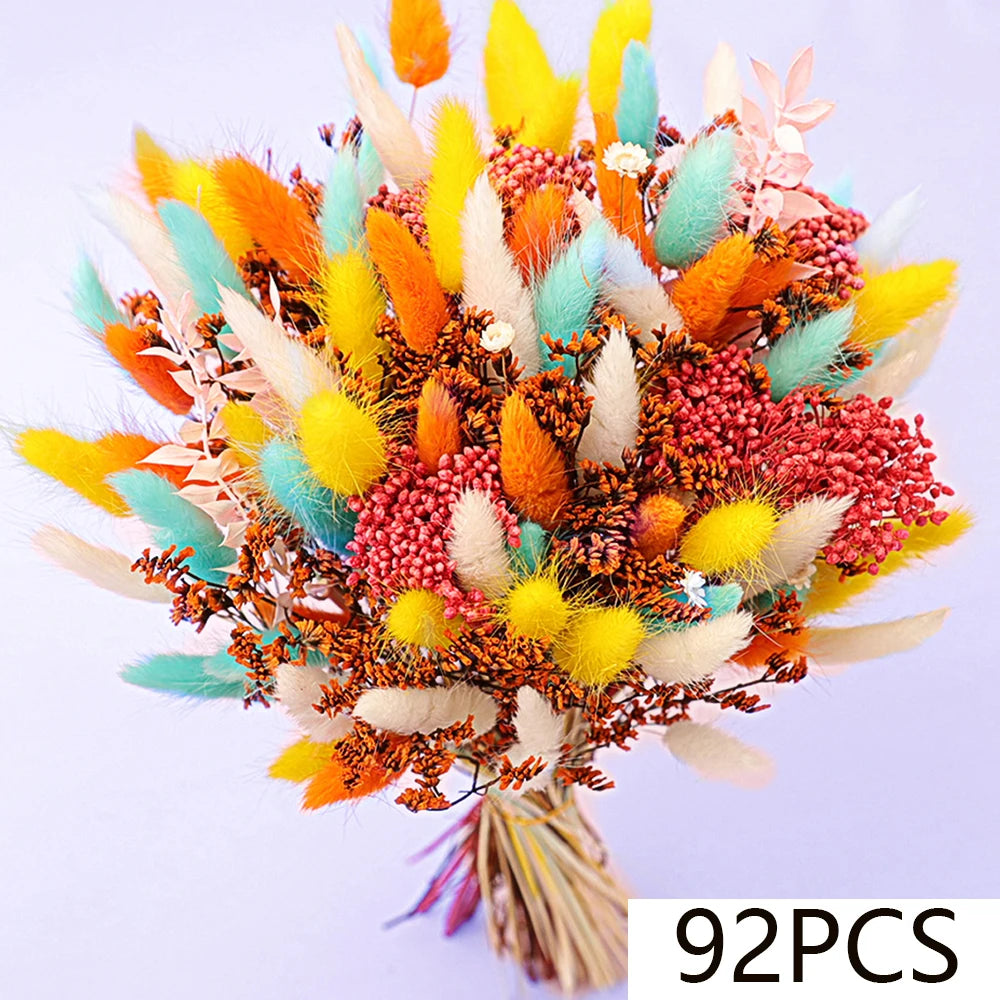 bouquet fleurs séchées multicolore boho décoration maison anniversaire baby shower