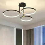 lampe suspendue or noir anneau circulaire moderne led télécommande chambre cuisine