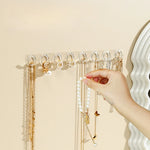 présentoir mural transparent bijoux accessoires cheveux crochets moderne minimaliste adhésif