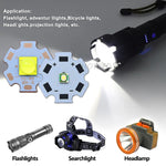 diodes led 20mm bleu clair jaune noir doré conducteurs pcb projecteur lampe torche phare