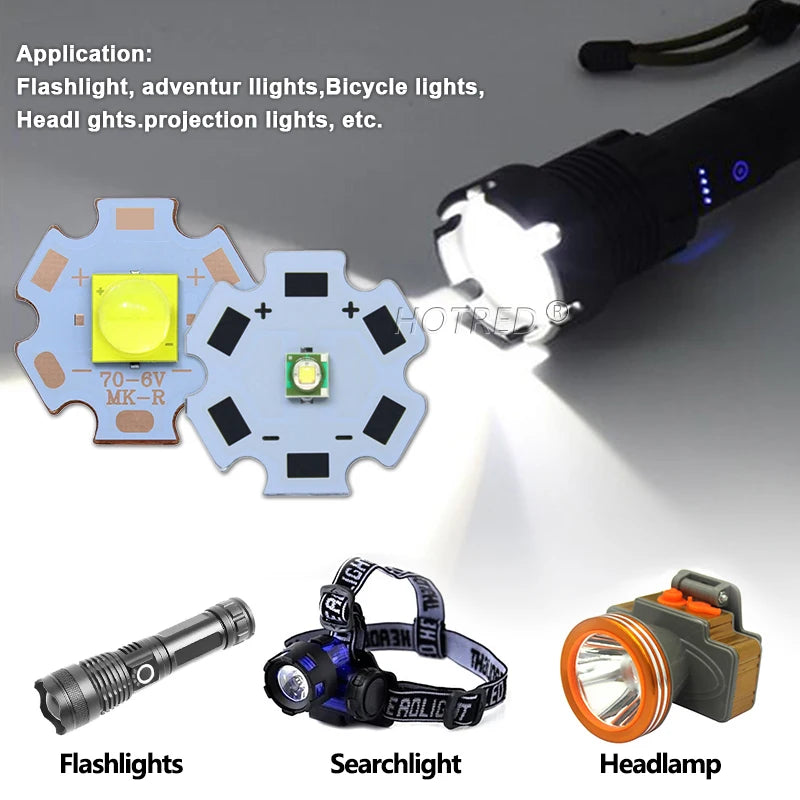 diodes led 20mm bleu clair jaune noir doré conducteurs pcb projecteur lampe torche phare