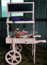 chariot fleurs bois vintage grille rangement panier osier rustiqueextérieur