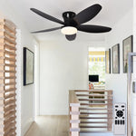 ventilateur moderne pales noir bois télécommande led lisse opacité chambre salon
