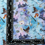 tissu imprimé disney mickey minnie harry potter polyester coton bleu blanc rouge vert