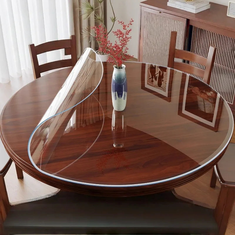 protège table transparent pvc épais imperméable adhésif moderne réutilisable 110cm 120cm 150cm