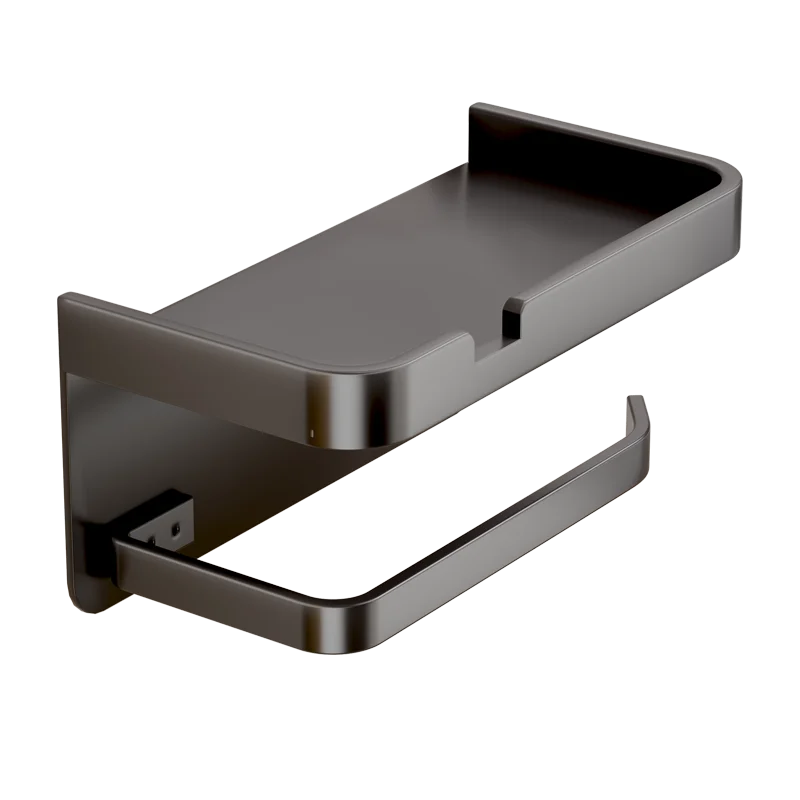 porte papier toilette étagère murale support téléphone organisateur bouteilles assaisonnement moderne minimaliste métal gris