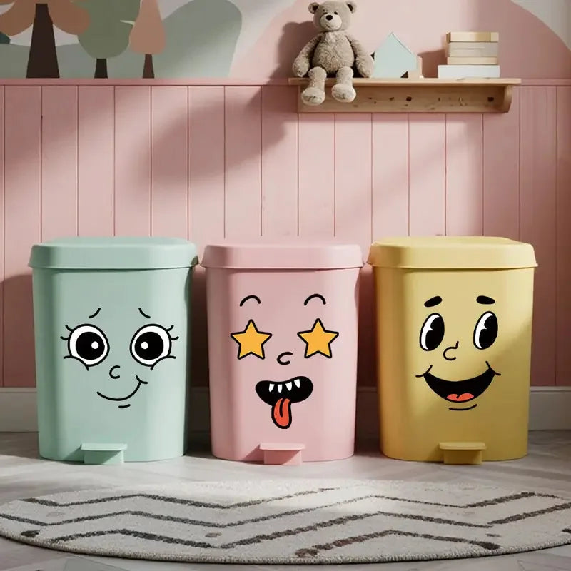 sticker autocollant visage dessin animé exprimatif poubelle toilette décoratif enfantin humoristique pièces