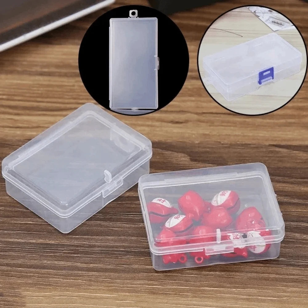 boîtes rangement transparentes couture clips vis boucles ruban aiguilles poignées pratiques fonctionnelles