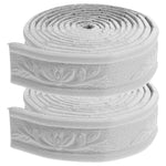 ruban decoratif adhesif fleurs feuilles classique blanc decoration murale stickers fleuris skirting border trims