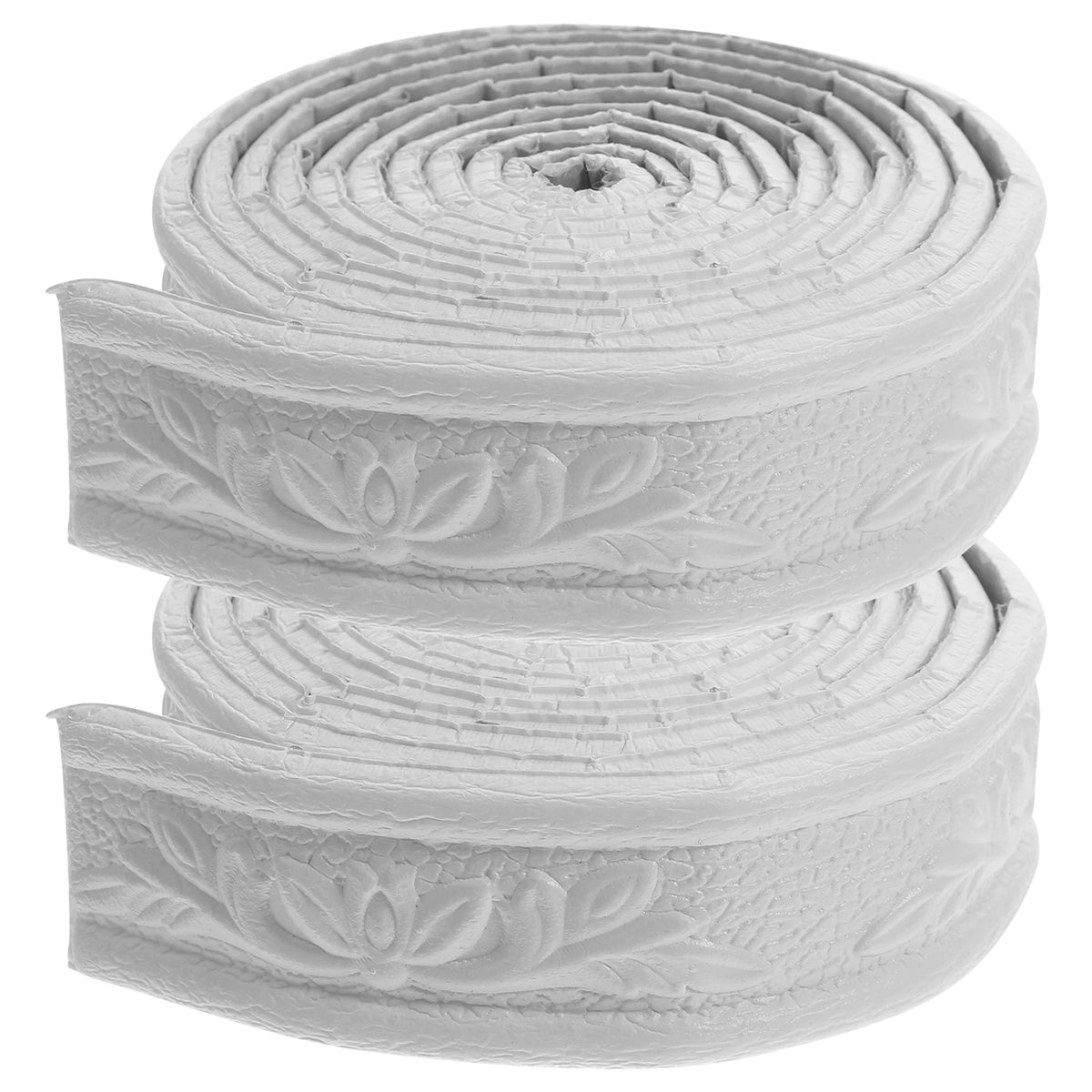 ruban decoratif adhesif fleurs feuilles classique blanc decoration murale stickers fleuris skirting border trims